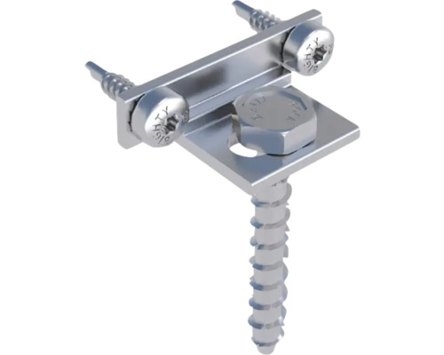 HS Terra SysTec Betonverbinder H15 Aluminium Pressblank 22,75 x 12,75 40 mm inkl. Betonschraube 7,5x 40 mm Pack = 10 Stück Befestigungselement mit Schraube, Platte und Mutter