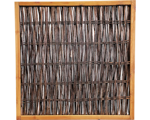 Clôture de jardin en osier tressé avec cadre en bois