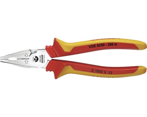 GEDORE Pince universelle VDE, 200 mm, adaptée aux travaux jusqu''à 1000 volts