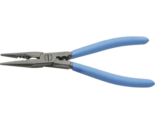 Pince à bec plat Gedore avec surface de préhension et poignée bleue