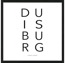 Affiche encadrée avec l''inscription Duisbourg et coordonnées géographiques