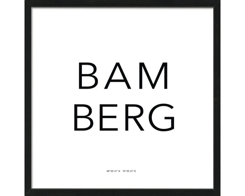 Gerahmtes Bild Bamberg Letters simple 53x53 cm
