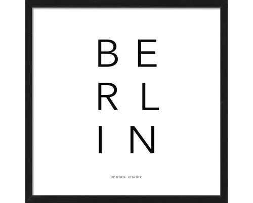 Gerahmtes Bild Berlin Letters simple 53x53 cm