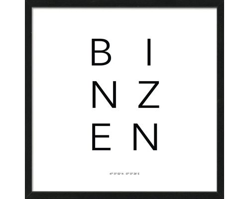 Gerahmtes Bild Binzen Letters simple 53x53 cm
