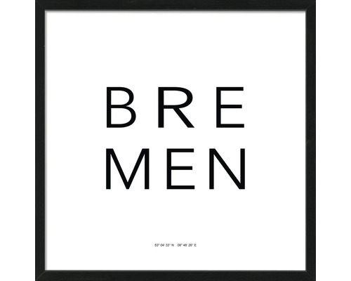 Gerahmtes Bild Bremen Letters simple 53x53 cm
