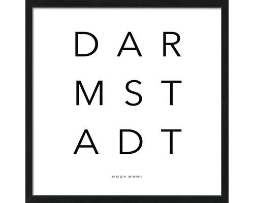 Gerahmtes Bild Darmstadt Letters simple 53x53 cm