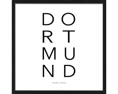 Gerahmtes Bild Dortmund Letters simple 53x53 cm