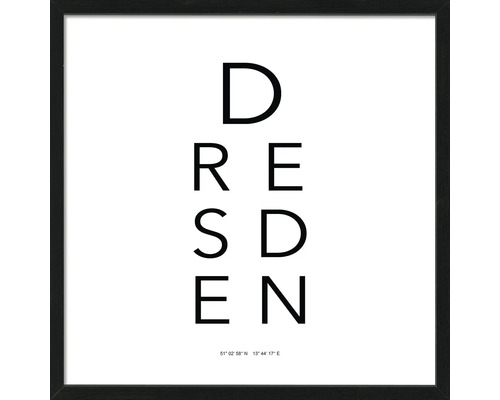 Gerahmtes Bild Dresden Letters simple 53x53 cm