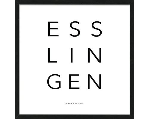 Gerahmtes Bild Esslingen Letters simple 53x53 cm
