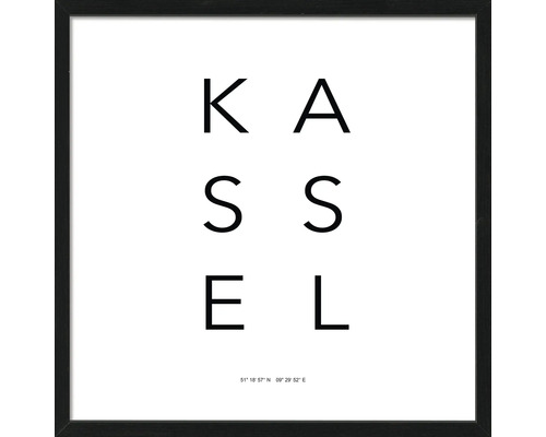 Gerahmtes Bild Kassel Letters simple 53x53 cm