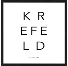Image murale encadrée de Krefeld avec coordonnées