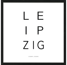 Leipzig Bild mit Koordinaten im Rahmen