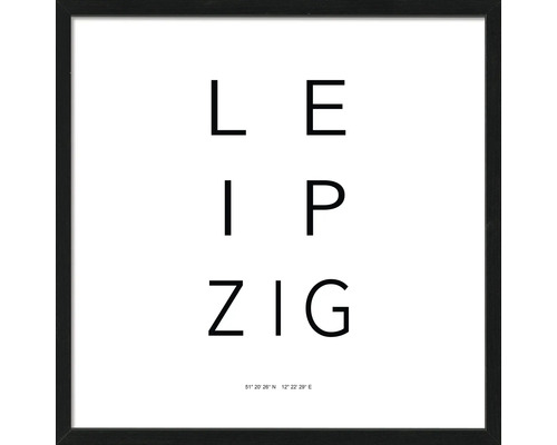 Gerahmtes Bild Leipzig Letters simple 53x53 cm