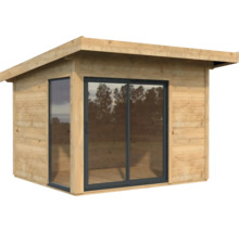 Abri de jardin en bois avec porte coulissante