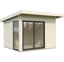 Abri de jardin en bois avec porte coulissante et fenêtre
