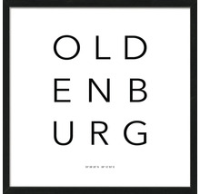 Gerahmtes Oldenburg Wandbild mit Koordinaten
