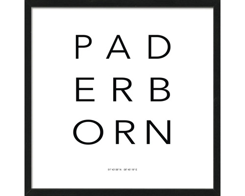 Gerahmtes Bild Paderborn Letters simple 53x53 cm
