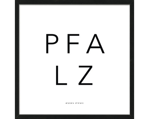 Gerahmtes Bild Pfalz Letters simple 53x53 cm