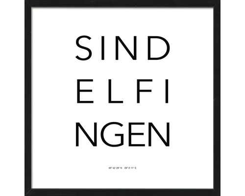 Gerahmtes Bild Sindelfingen Letters simple 53x53 cm