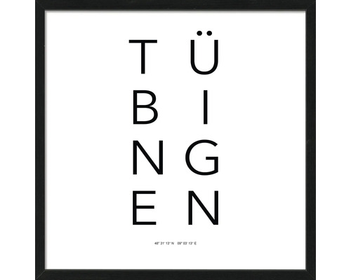 Gerahmtes Bild Tübingen Letters simple 53x53 cm