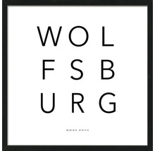 Gerahmtes Wandbild Wolfsburg Koordinaten
