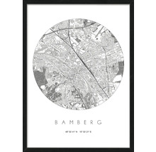 Gerahmtes Poster mit einer Karte von Bamberg