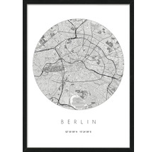 Gerahmtes Berlin Stadtplan Poster mit Koordinaten