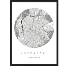 Gerahmtes Darmstadt Stadtplan Poster