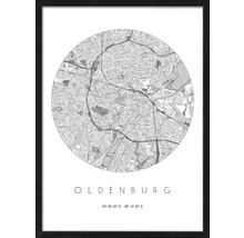 Oldenburg Stadtplan als gerahmtes Poster
