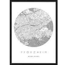 Gerahmtes Bild mit Stadtplan von Pforzheim