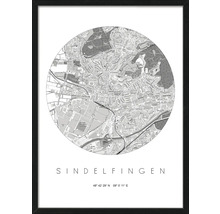 Image encadrée avec plan de la ville de Sindelfingen