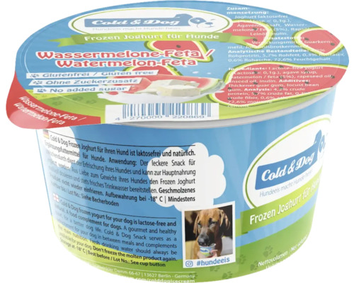 Cold and Dog Frozen Joghurt Wassermelone-Feta für Hunde, glutenfrei und ohne Zuckerzusatz