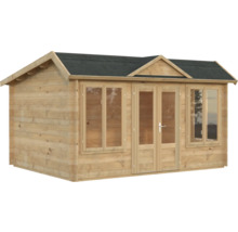 Abri de jardin en bois avec fenêtres et double porte