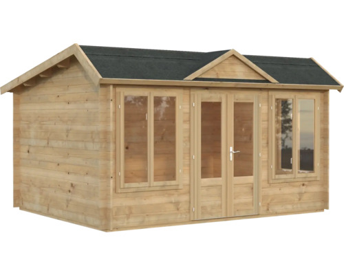 Abri de jardin Palmako Claudia Pent 11,5 m² avec plancher 440 x 346 cm imprégné par immersion marron Abri de jardin en bois avec fenêtres et double porte