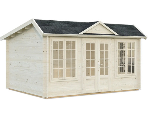 Abri de jardin en bois avec fenêtres et double porte