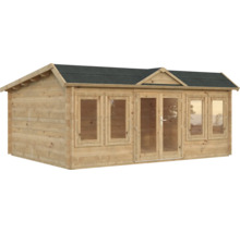 Abri de jardin en bois avec fenêtres et double porte