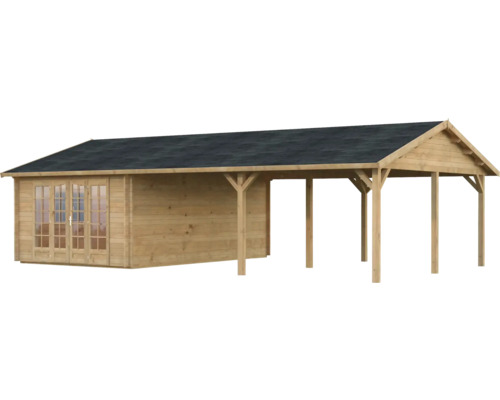 Holzgartenhaus mit Überdachung
