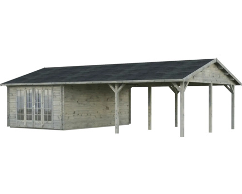 Holzgartenhaus mit Anbau