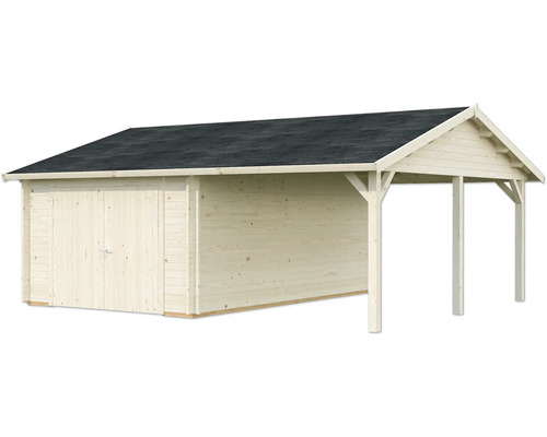 Garage en bois avec abri voiture