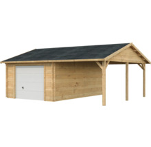Holzgarage mit angrenzendem Carport
