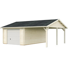 Holzgarage mit Carport