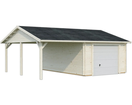 Garage en bois avec carport