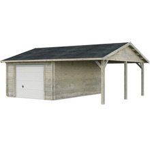 Garage mit Carport aus Holz