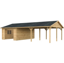 Holzgarage mit Flachdach und Fenster