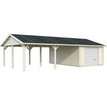 Holzgarage mit Carport