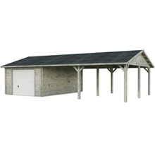 Garage mit Carport aus Holz