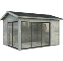 Abri de jardin en bois avec portes coulissantes