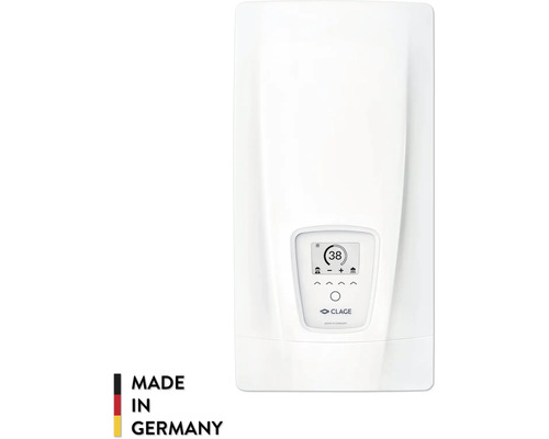 Chauffe-eau instantané confort CLAGE DEX Next électronique 18 / 21 / 24 / 27 kW Chauffe-eau instantané électronique avec affichage numérique de la température