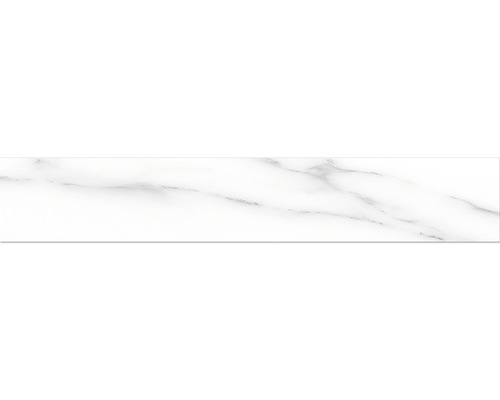MIRAVA Sockel LUCCA Bianco grau schwarz matt 10 x 60 cm Fliese mit Marmoroptik