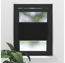 SOLUNA Faltenplissee ohne Bohren mit farblich abgestimmter Mechanik schwarz, 45x130 cm